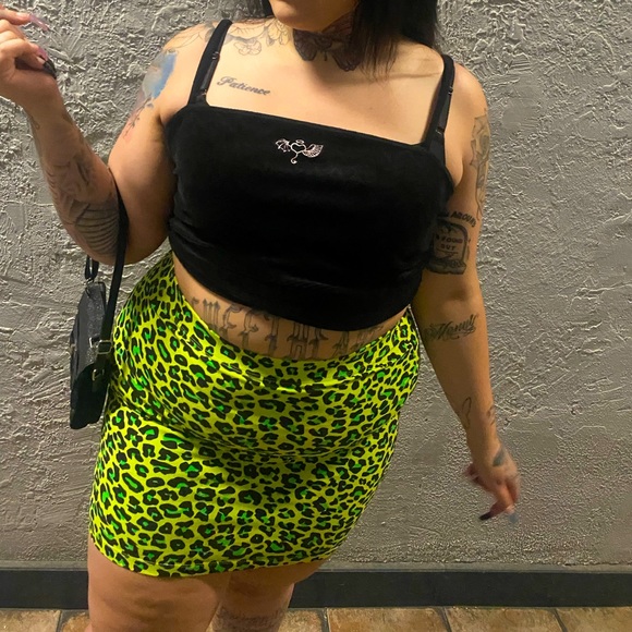 Forever 21 Dresses & Skirts - ❌SOLD❌ Plus size Leopard neon mini Skirt